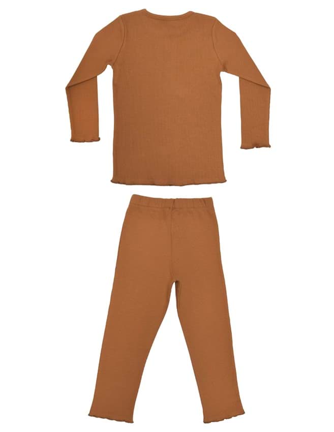 Cosy Kız Çocuk Kahverengi Pijama Takımı resmi